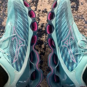 Mizuno Women's Wave Prophecy Athletic Shoes - Teal and Pink